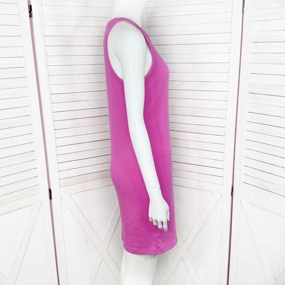 Gap Ribbed Knit Slip Tank Top Sleeveless Sundress Dress Pink Small - Picture 4 of 12